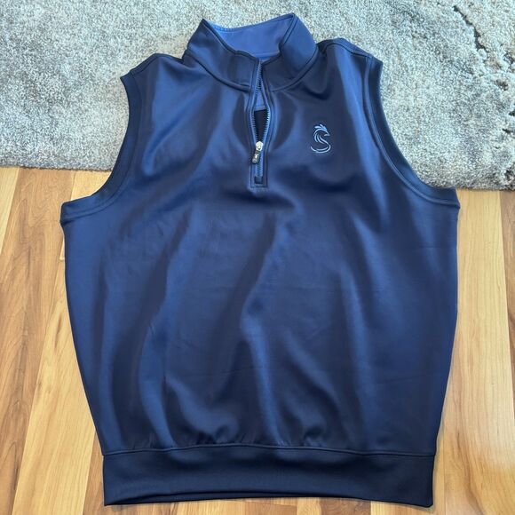 Fairway & Greene Men's Golf Vest L Blue 1/4 Zip Performance Tech Lightweight F&G - Picture 1 of 8